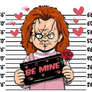 Horror Movie Valentines Mugshot Tee *Chucky*